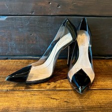 Schutz Cendi Clear Black Stiletto Heels Size 7B New