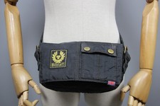 BELSTAFF borsa a tracolla vintage nera usata nylon hobo taglia small