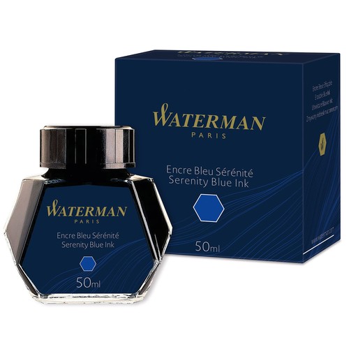 50ml Serenity Blue Fountain Pen Ink Glass Bottle Bold Smooth Flow Reffillable US - Picture 2 of 8