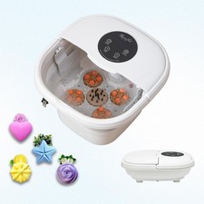 Collapsible Foot Spa Electric Rotary Massage Foot Bath with Heat  Bubble, Re...