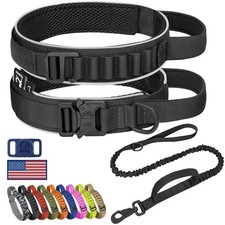 HYDEME Tactical Dog Collar and Leash Set, Alpine Loop Adjustable Re... Fast Ship