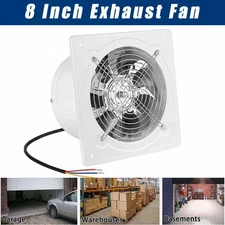 8" Exhaust Fan Wall-Mounted 110V Ventilation Extractor Fan For Office Garage