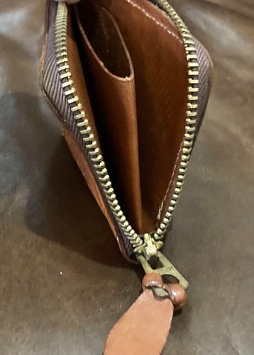 RRL RALPH LAUREN Leather Round Zip Coin case Wallet Brown Unused Rare - Picture 8 of 11