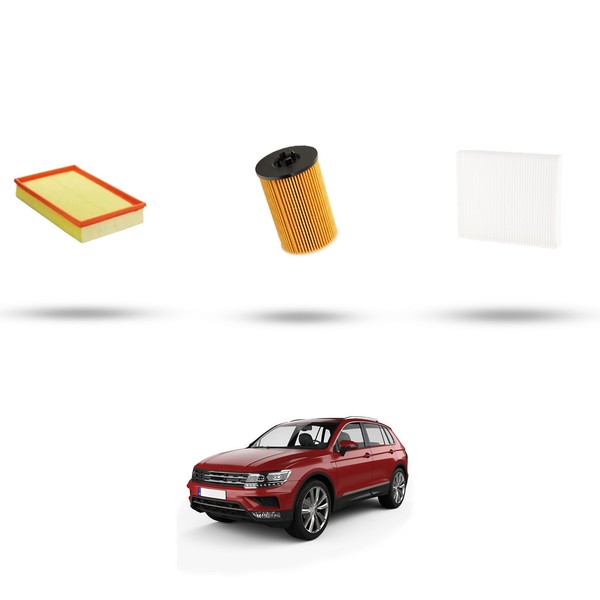 Hoffcar Wartungsset - 3 Filter FüR VW Tiguan II (AD1) 2.0 TDI 140KW Ab 2016-image
