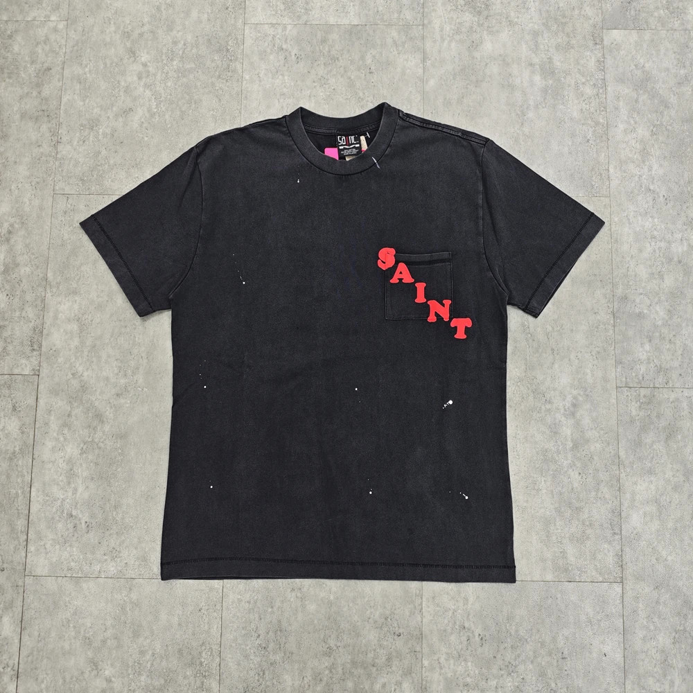 SAINT Mxxxxxx Pocket Short Sleeve Tee 'Black' Men's Heavyweight