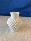 Vintage White Milk Glass Hobnail Vase Small Five Inches Tall Cottage Core