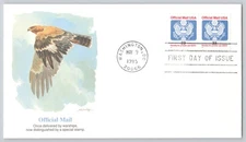 Washington, DC Official Mail Eagle 23c First Day, Modern hawk cachet 1995