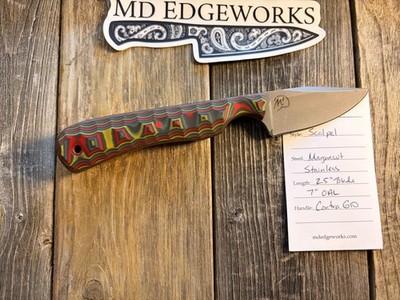 MD Edgeworks Scalpel 2.5'' Magnacut w/ Contra G10 Handle USA Made Small Batch