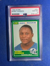 1989 SCORE #257 BARRY SANDERS RC HEISMAN LIONS HOF PSA 10