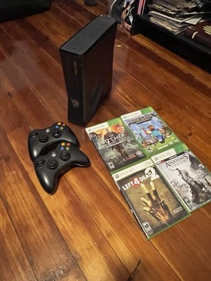 Microsoft Xbox 360 Console with 2 Controllers & 4 Games: Witcher 2, Minecraft, 