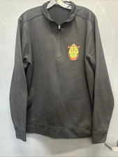 Black Quarter Zip Pullover Camp Lejeune USMC Marine Corps Military Base Jacket