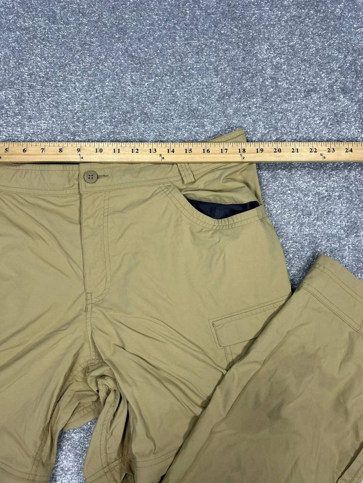 Pantalones convertibles REI Co Op Sahara para mujer 20 beige cargo elástico tiro alto senderismo Foto 3 de 4