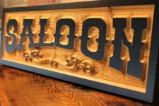 Custom Saloon Sign / Carved Wooden Engraved Wood Plaque / Western Style Signs