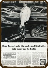 1964 ENZO FERRARI & 250GT Pinin Farina VintageLook DECORATIVE REPLICA METAL SIGN
