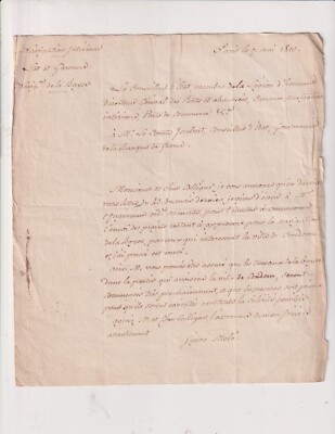 1810. Handgeschriebene Briefe. Geschliffen. Navigation. Bayse. Kondom. Gers. Straßenbrücken