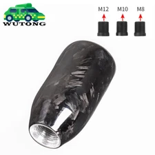 Universal Forged Black Carbon Fiber Automatic Manual MT Gear Shift Knob Shifter