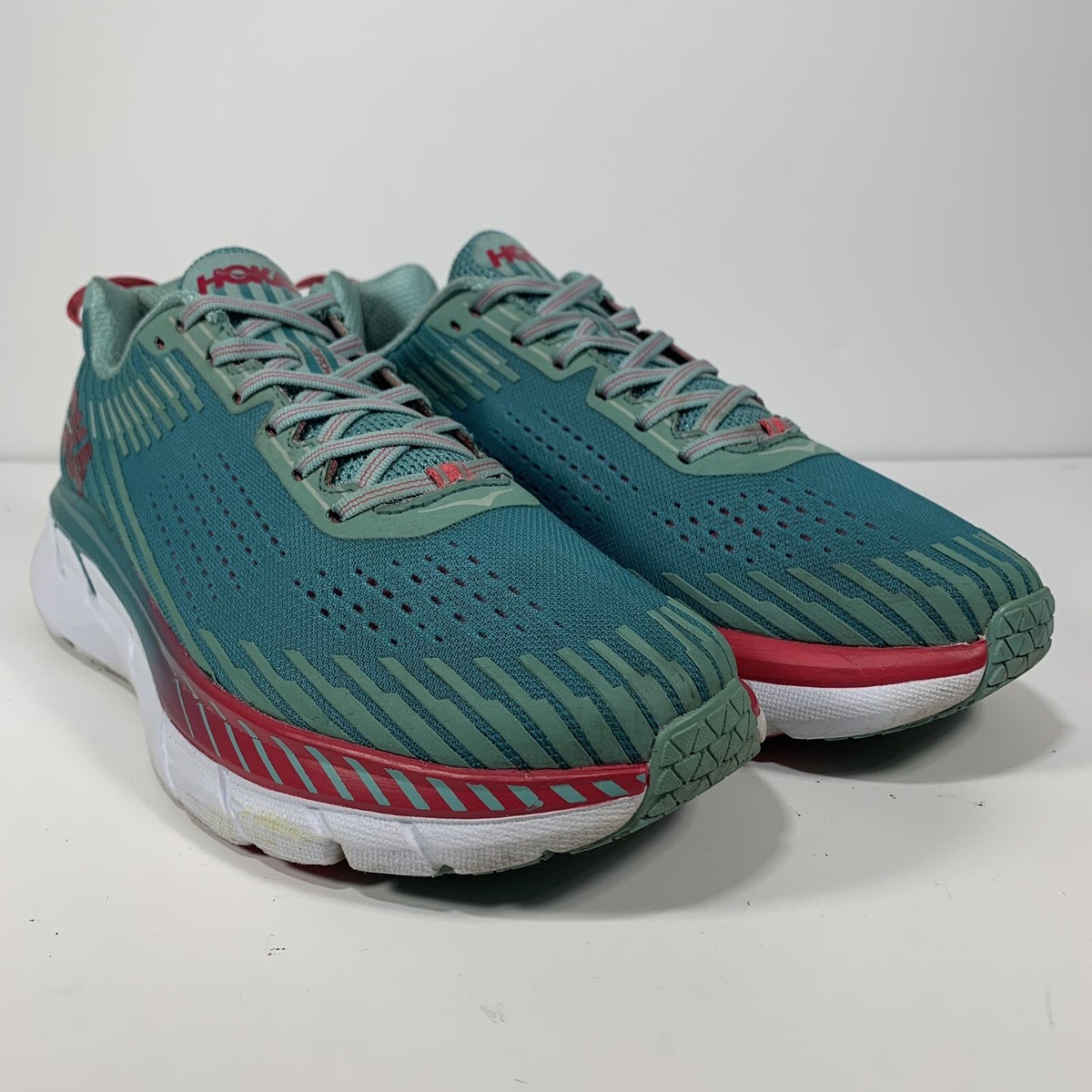 Hoka One One Clifton 5 Teal/red Women display picture 2