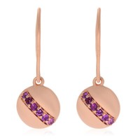 Xen OhrhäNger Mit 12 Amethyste Ca. 0,26 Ct. RosèVergoldet