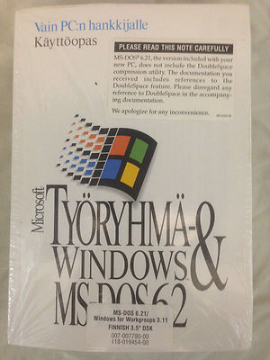 Finnish Microsoft Windows for Workgroups 3.11 & MS-DOS 6.21 Diskettes Manual