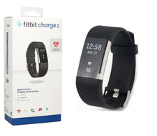 NEW Fitbit Charge 2 HR Fitness Activity Tracker- Black/Blue/Purple- S + L Bands