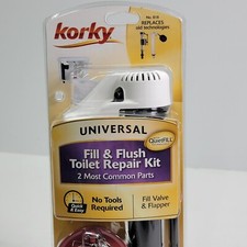 Korky 818BP QuietFILL Toilet Fill Valve Premium Flapper Kit Universal Adjusts