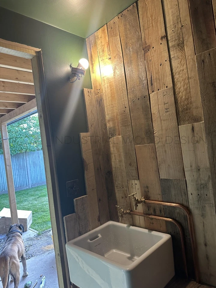 SANDED Reclaimed Pallet Wood  Wall Cladding Recycled Timber Planks - Image 3 of 4