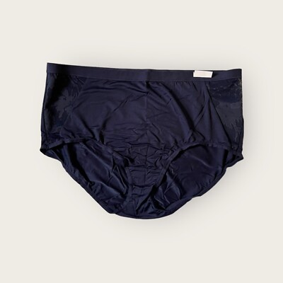 Lane Bryant Cacique No Show Full Brief w/ Lace Maritime Navy Blue 26/28 (2628)