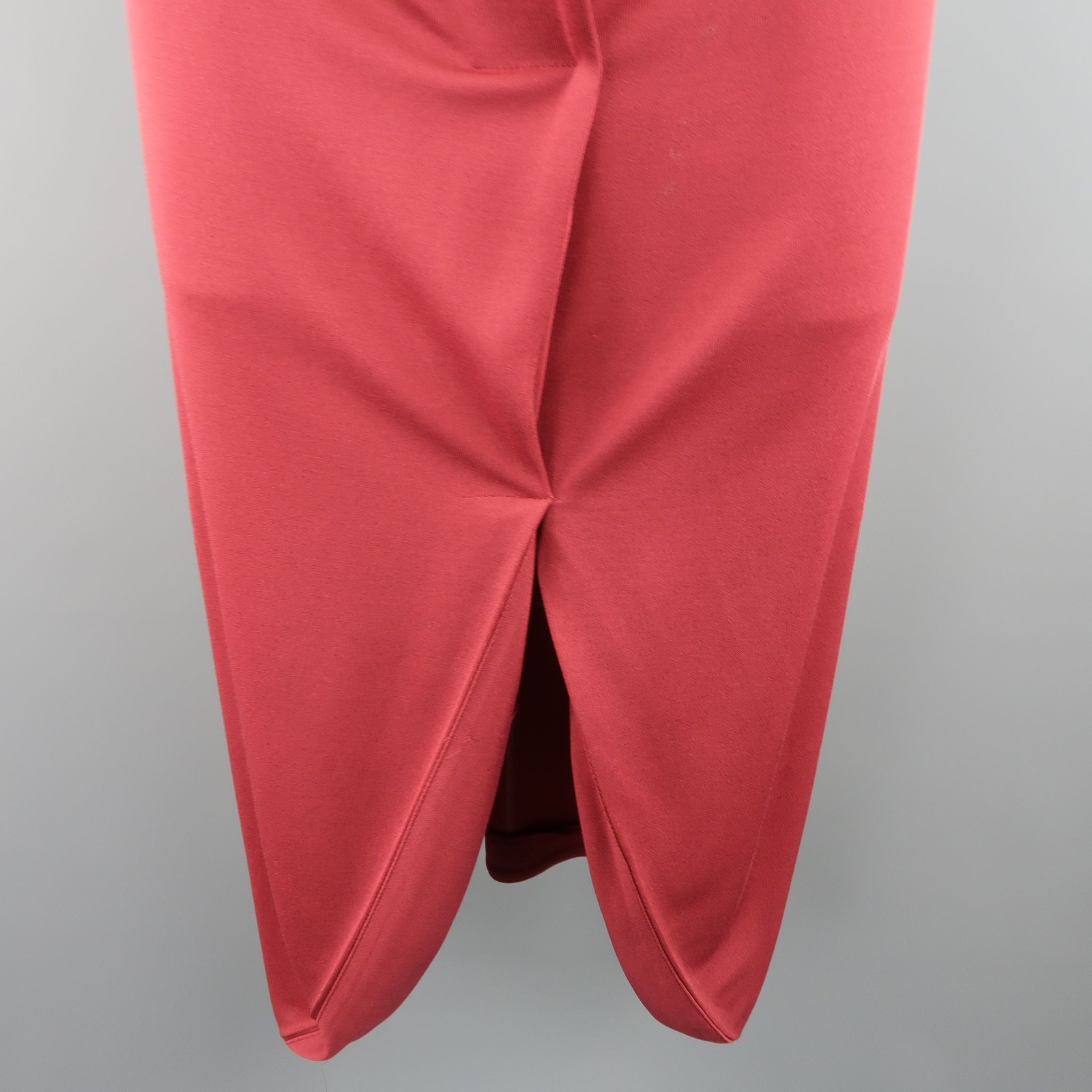 Abito a turni YVES SAINT LAURENT taglia 14 misto viscosa bordeaux collo a V