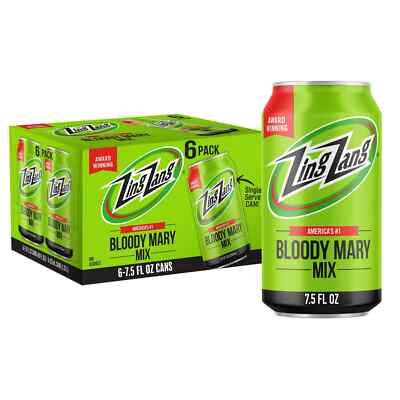 Zing Zang Bloody Mary Mix, Non-Alcoholic Cocktail Mixer, 7.5 Fl Oz Cans (Pack of