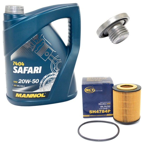 MotoröL ÖLfilter SH4784P 20W50 5Liter + ÖLablassschraube FüR Opel Vectra Zafira-image