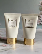 2x Aerin Body Cream, Mediterranean Honeysuckle+ Amber Musk, 1oz/30ml Each New