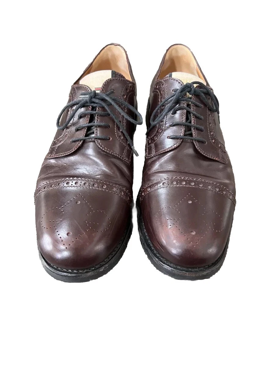 Brogues vintage classique homme Gucci cuir perforé bordeaux taille 11 (575092)