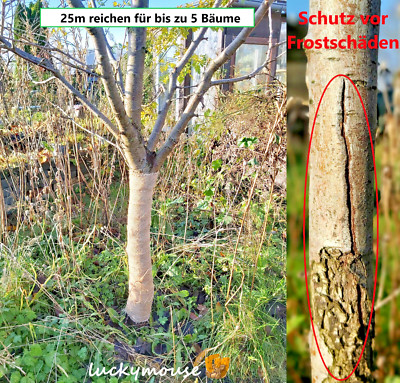   Jute Wickelstreifen 0,15 x 25m Winterschutz Baum Stammschutz Weißanstrich  