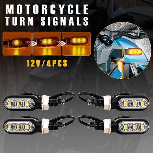 Clear LED Motorcycle Blinker Indicator Turn Signal Light Amber For Honda/Suzusi - Picture 2 of 10