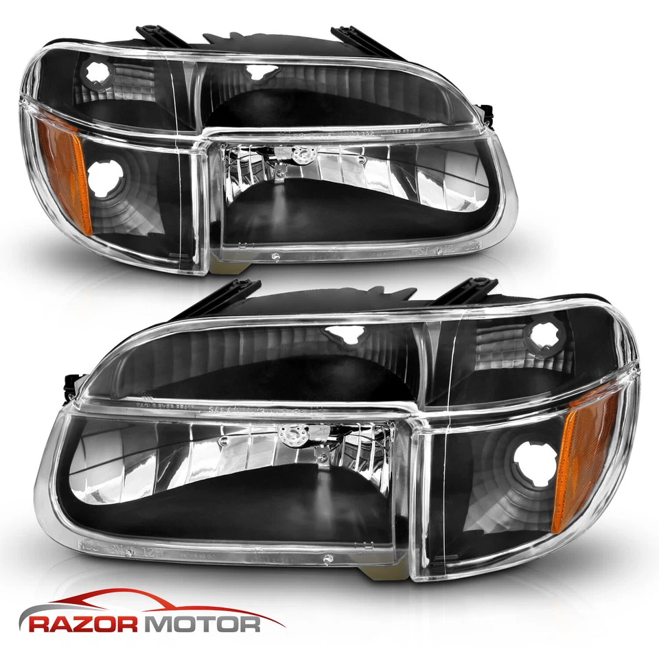 Черные фары 1995-2001 Ford Explorer/1997 Mercury Mountaineer + угловые лампы - Изображение 2 из 4