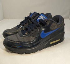 Nike Air Max 90 Black and Blue Sneakers Youth Size 6Y 2006