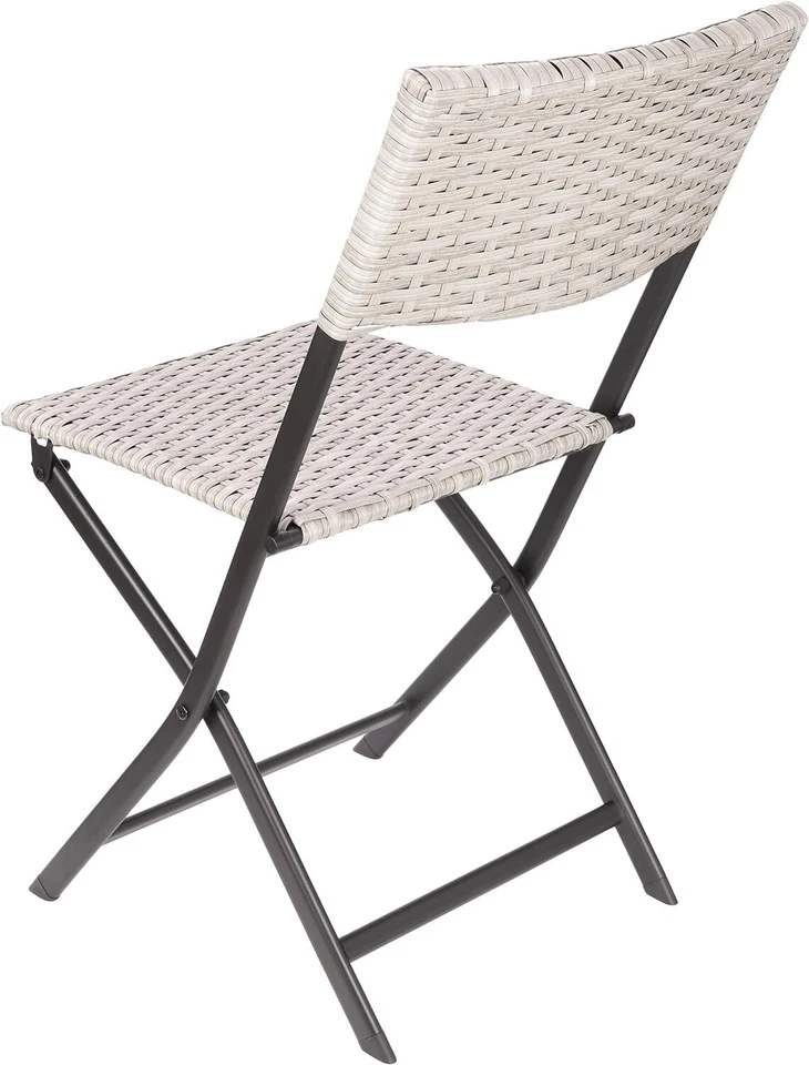 Balkon Bistro Set Rattan Sitzgruppe Garten Möbel Stühle und Tisch 60x60 Klappbar - Bild 4 von 4