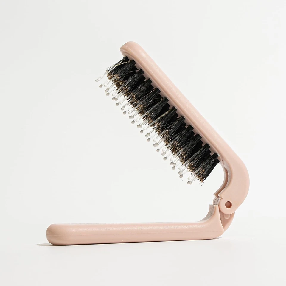 Uffy Travel Hair Brush, Mini Folding Hairbrush Comb with Boar Bristles for Women - Image 3 of 4