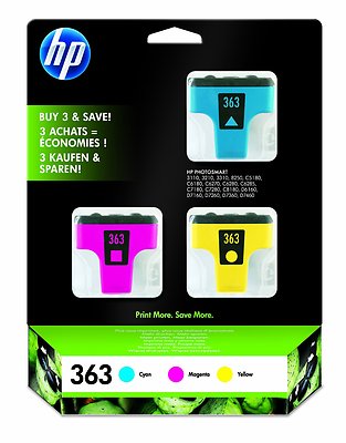Original Original HP 363 Multipack 3 Farben Drucker Tintenpatronen CMY CB333EE
