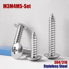 Stainless Steel Phillips Truss Head Screw Set Pan Head Bolts Self Tapping Screws