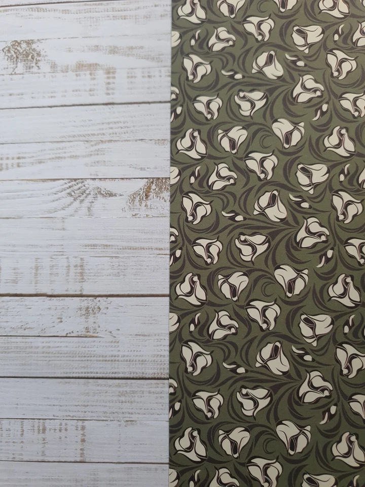 Обои для кукольного домика масштаб 1:12 двусторонние деревянные и весенние цветы A4 - Изображение 2 из 4