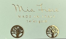 New 14kt yellow gold tree of life stud earrings