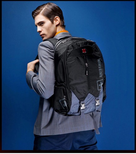 Swiss Waterproof 16'' Laptop Backpack School Backpack Travel Shoulder Bag SW9176 - Picture 4 of 12