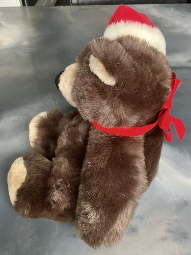 Vintage The Westcliff Collection Plush Bear 10" Santa Hat Christmas Bow Korea - Picture 3 of 9