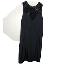 Shameless Dress Womens Size Medium Navy Blue Lace Chest Back Exposed Back Zipper