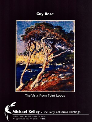 1987 GUY ROSE Art Gallery Exhibit ~ Point Lobos 1-Page Magazine PRINT AD