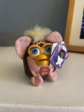 Furby Talking Keychain Plush Brown/Orange 1999 Original Tiger Electronics
