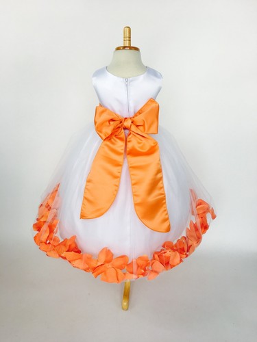 Flower Girl Dress Bridesmaid White Rose Petal Birthday Recital Pageant Easter 24 - 第 40/177 張圖片