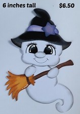 GHOST WITCH HALLOWEEN scrapbook paper piecing premade 3D die cut Rhonda
