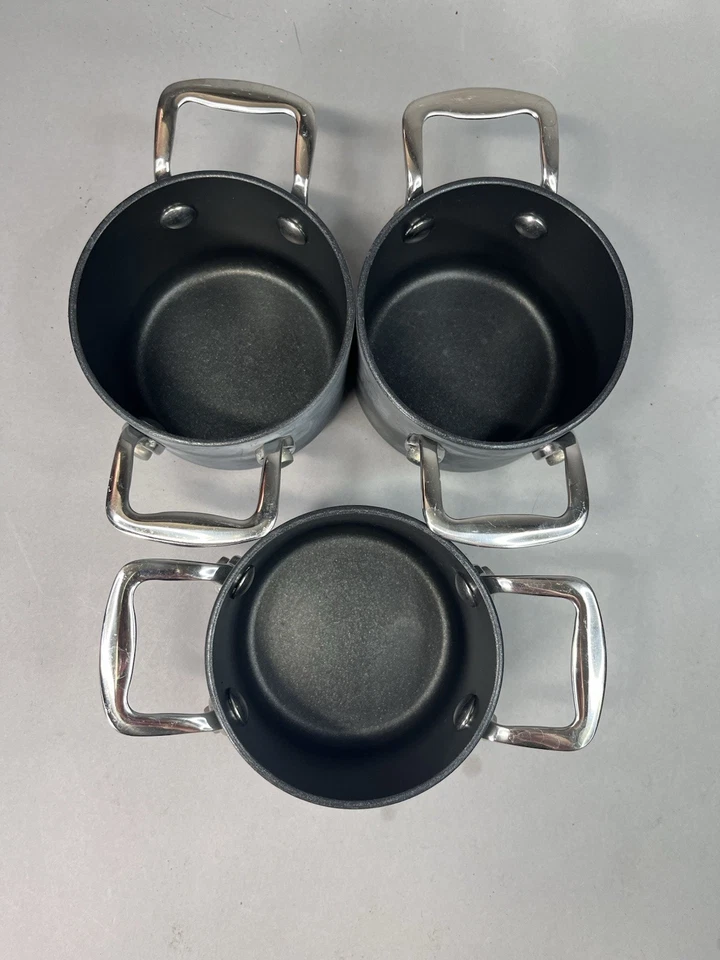 Cook's Essentials 5/8 Quart Non Stick Cookware Mini Sauce Pans, 4" lot of 3 - Image 2 of 4